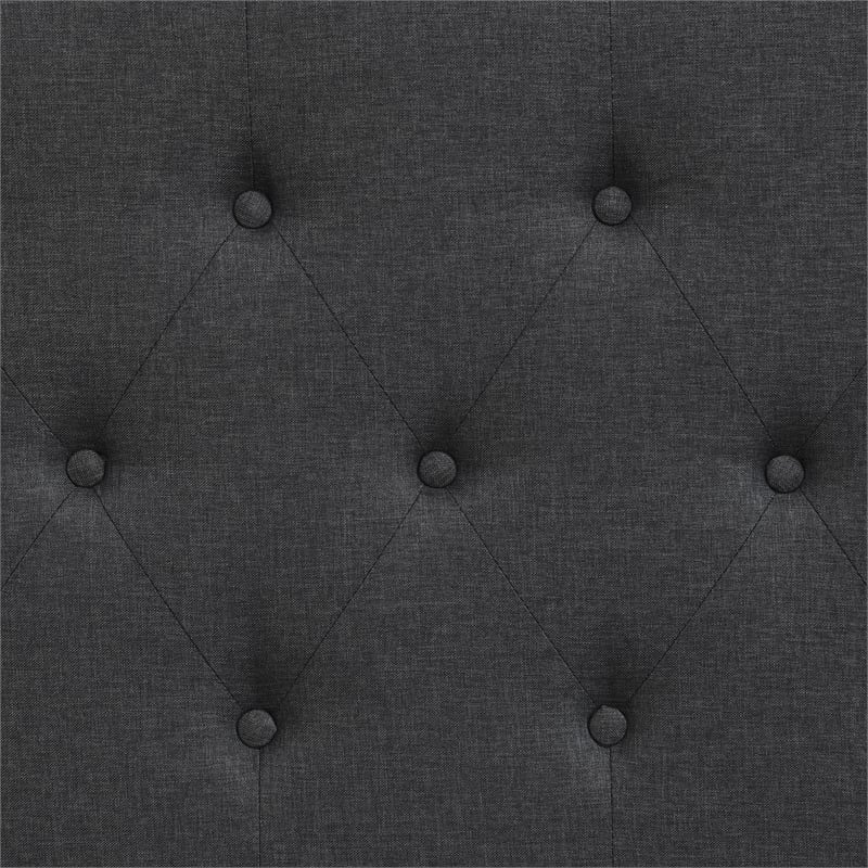 Elle Decor Amery Queen Tufted Upholstered Headboard in Charcoal Gray