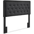 Elle Decor Amery Queen Tufted Upholstered Headboard in Charcoal Gray