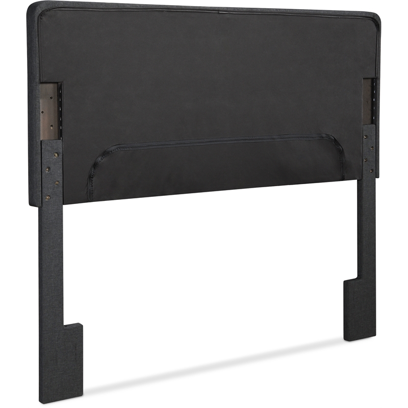 Elle Decor Amery Queen Tufted Upholstered Headboard in Charcoal Gray