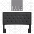 Elle Decor Amery Queen Tufted Upholstered Headboard in Charcoal Gray
