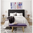 Elle Decor Amery Queen Tufted Upholstered Headboard in Charcoal Gray