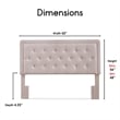 Elle Decor Amery Queen Tufted Upholstered Headboard in French Mauve