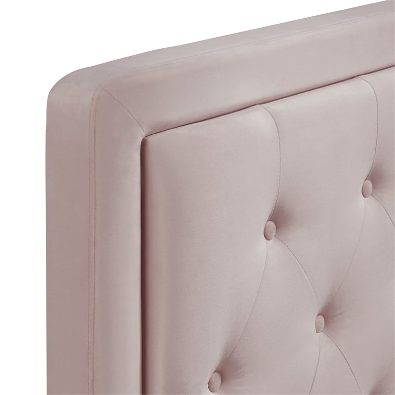 Elle Decor Amery Queen Tufted Upholstered Headboard in French Mauve