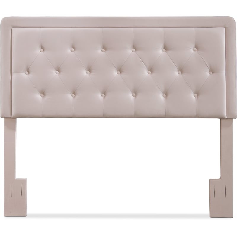 Elle Decor Amery Queen Tufted Upholstered Headboard in French Mauve