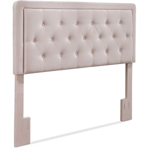 Elle Decor Amery Queen Tufted Upholstered Headboard in French Mauve