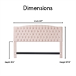 Elle Decor Celeste Queen Size Headboard Blush Pink Velvet Fabric