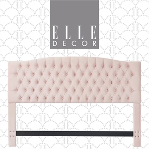 Elle Decor Celeste Queen Tufted Headboard in French Blush Pink
