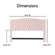 Elle Decor Celeste King Size Headboard Blush Pink Velvet