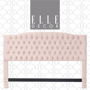 Elle Decor Celeste King Tufted Headboard in French Blush Pink
