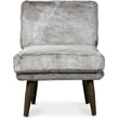Elle Decor Sophie Armless Slipper Chair in Mink Brown Faux Fur