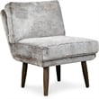 Elle Decor Sophie Armless Slipper Chair in Mink Brown Faux Fur