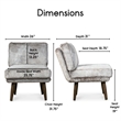 Elle Decor Sophie Armless Slipper Chair in Mink Brown Faux Fur