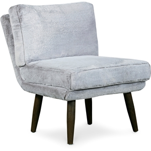 Elle Decor Sophie Armless Slipper Chair in Mink Gray Faux Fur