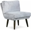 Elle Decor Sophie Armless Slipper Chair in Mink Gray Faux Fur
