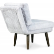 Elle Decor Sophie Armless Slipper Chair in Mink Gray Faux Fur