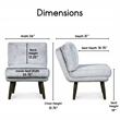 Elle Decor Sophie Armless Slipper Chair in Mink Gray Faux Fur