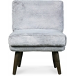Elle Decor Sophie Armless Slipper Chair in Mink Gray Faux Fur