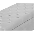 Elle Decor Collette Tufted Storage Bench in French Pearl Gray Velvet