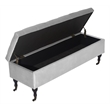 Elle Decor Collette Tufted Storage Bench in French Pearl Gray Velvet