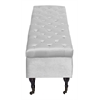 Elle Decor Collette Tufted Storage Bench in French Pearl Gray Velvet