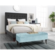 Elle Decor Collette Tufted Storage Bench in French Blue Velvet