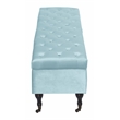Elle Decor Collette Tufted Storage Bench in French Blue Velvet
