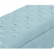 Elle Decor Collette Tufted Storage Bench in French Blue Velvet