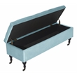Elle Decor Collette Tufted Storage Bench in French Blue Velvet