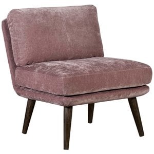 Elle Decor Sophie Armless Slipper Chair French Mauve Crushed Velvet