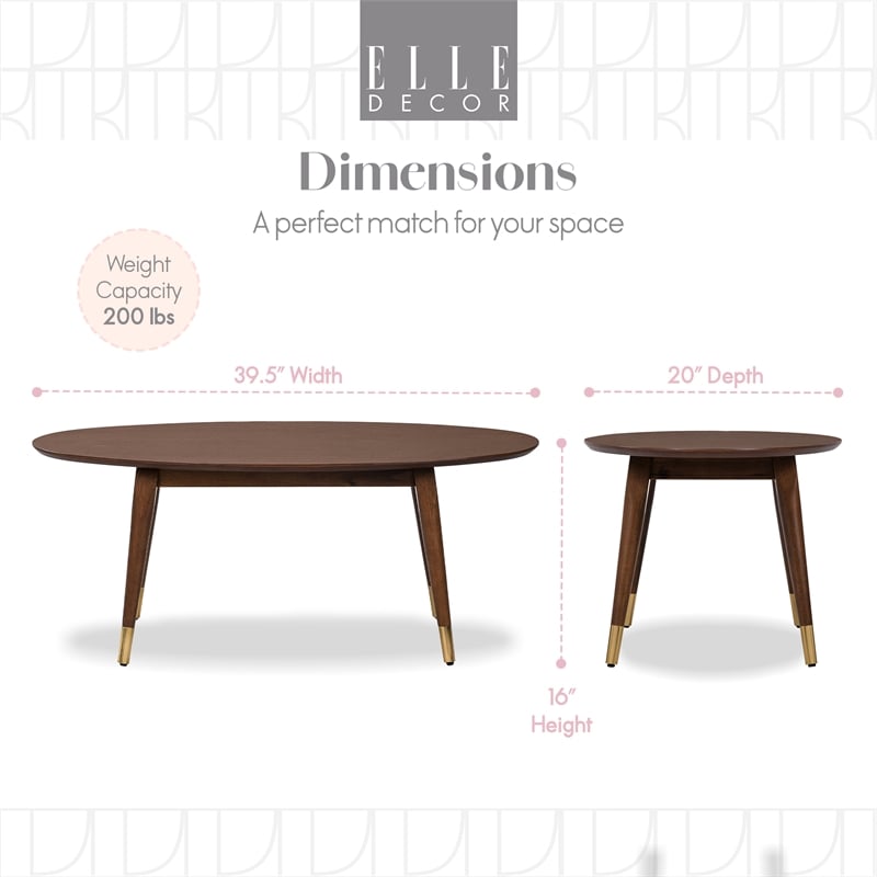 Elle Decor Clemintine Coffee Table in Walnut
