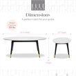 Elle Decor Clemintine Oval Coffee Table Marble Print