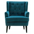 Elle Decor Celeste Tufted Velvet Accent Chair French Teal