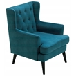 Elle Decor Celeste Tufted Velvet Accent Chair French Teal