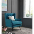 Elle Decor Celeste Tufted Velvet Accent Chair French Teal