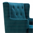 Elle Decor Celeste Tufted Velvet Accent Chair French Teal