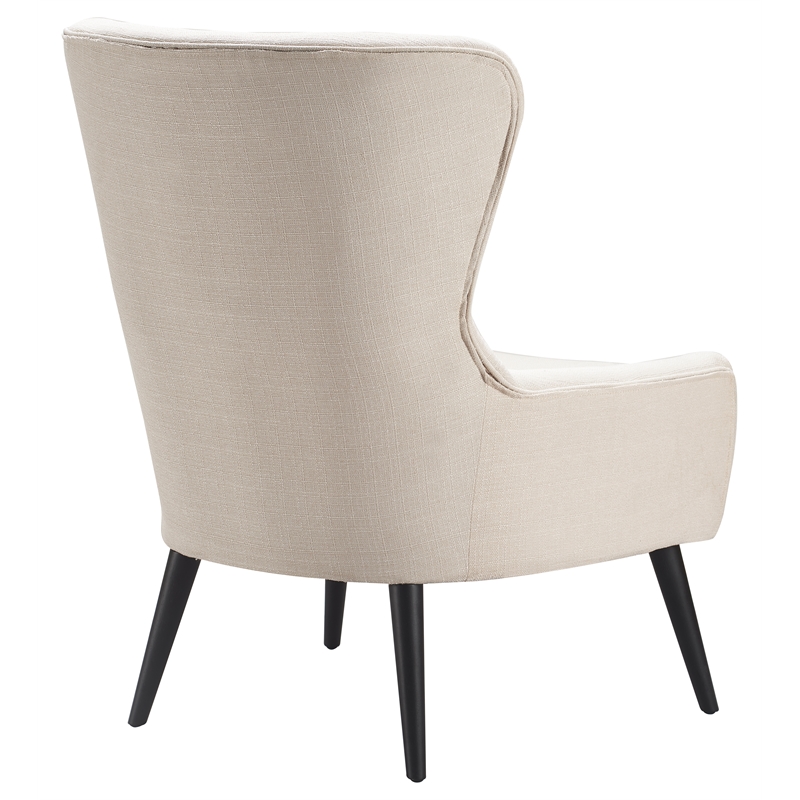 Elle Decor Modern Wingback Accent Chair Ivory Cymax Business 