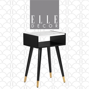 elle decor clemintine marble top side table black
