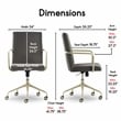 Elle Decor Giselle Gold Desk Chair French Light Gray Velvet