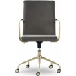 Elle Decor Giselle Gold Desk Chair French Light Gray Velvet