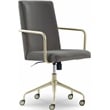 Elle Decor Giselle Gold Desk Chair French Light Gray Velvet