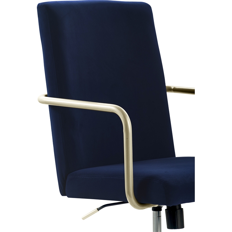 Elle Decor Giselle Gold Desk Chair Navy Blue Velvet Cymax Business