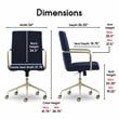 Elle Decor Giselle Gold Desk Chair Navy Blue Velvet