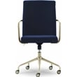 Elle Decor Giselle Gold Desk Chair Navy Blue Velvet