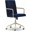 Elle Decor Giselle Gold Desk Chair Navy Blue Velvet