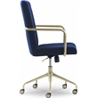 Elle Decor Giselle Gold Desk Chair Navy Blue Velvet