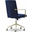 Elle Decor Giselle Gold Desk Chair Navy Blue Velvet