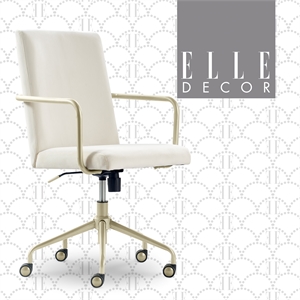 Elle Decor Giselle Gold Desk Chair French Cream Velvet