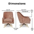 Elle Decor Jolie Swivel Lounge Chair Mauve Velvet