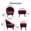 Elle Decor Nico Velvet Accent Chair and Ottoman Set Merlot Red