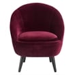 Elle Decor Nico Velvet Accent Chair and Ottoman Set Merlot Red